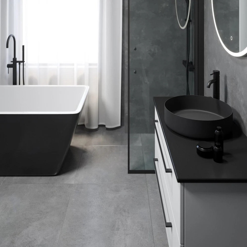 Överliggande handfat LJORDAL Ø 40 cm stål/svart