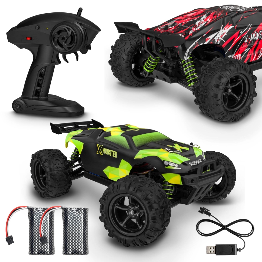 Overmax - radiostyrd RC-bil X-MONSTER 3.5 1700 mAh svart/röd/grön
