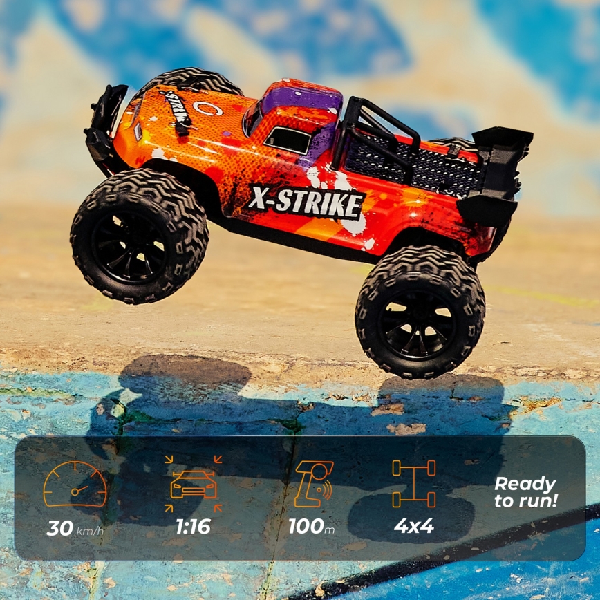 Overmax - Radiostyrd bil X-STRIKE 3000 mAh svart/orange