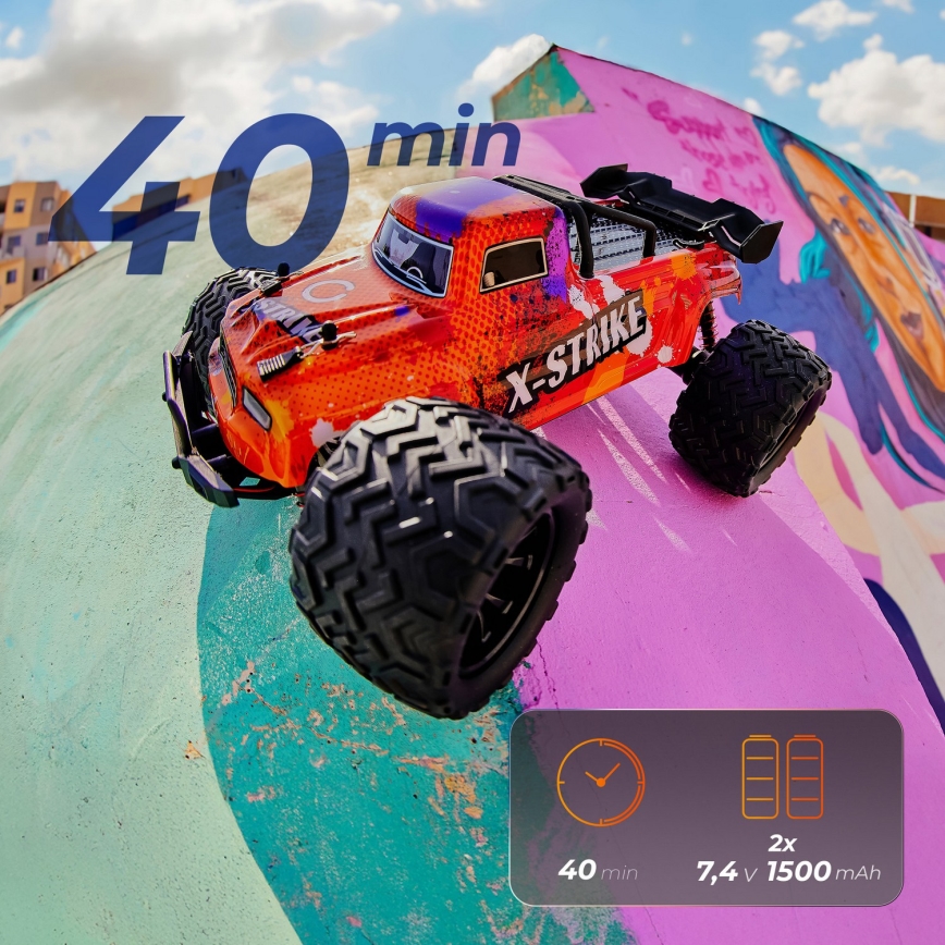Overmax - Radiostyrd bil X-STRIKE 3000 mAh svart/orange