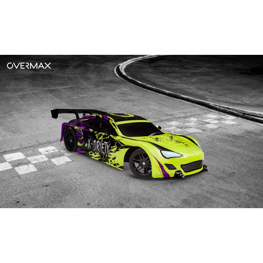 Overmax - RC-driftbil med fjärrkontroll X-DRIFT 1000 mAh gul/lila
