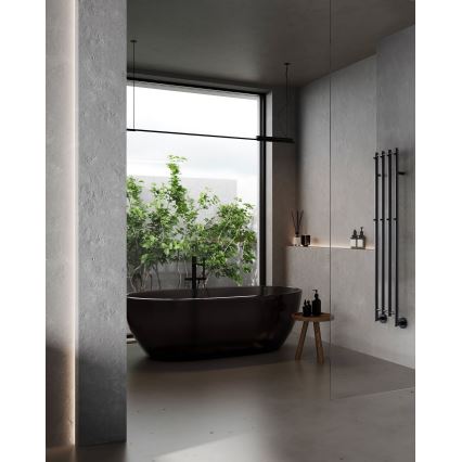 P.M.H. MO1B-RK - Elektrisk handdukstork MONA 93W/230V 153,3 cm IP44 svart