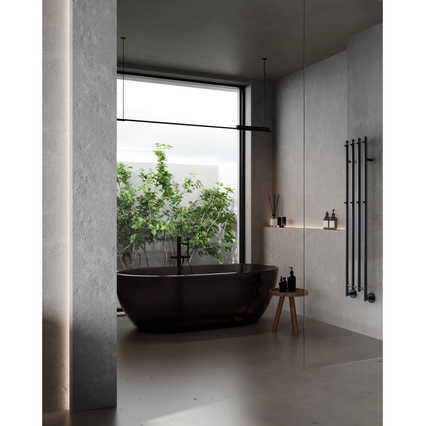 P.M.H. MO1B-RK - Elektrisk handdukstork MONA 93W/230V 153,3 cm IP44 svart