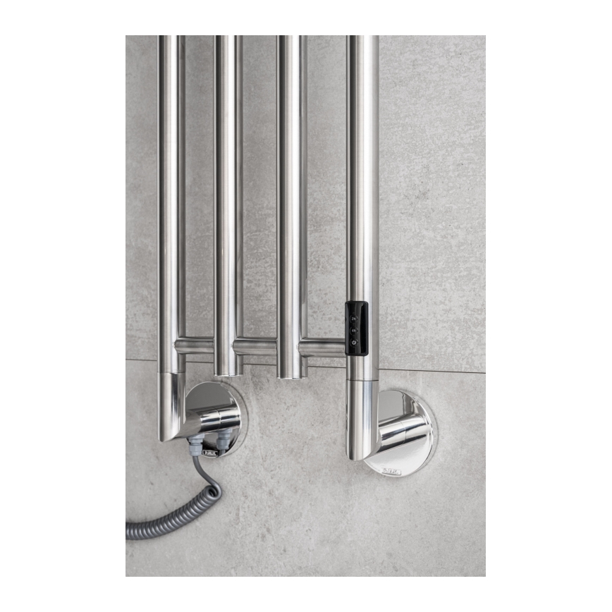 P.M.H. MO1SS-L - Elektrisk handdukstork MONA 93W/230V 153,3 cm IP44 polerat rostfritt stål