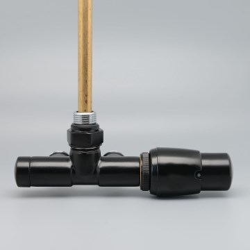 P.M.H. UNIKO-RB-EK - Ventil med termostathuvud UNIKO, högerutförande/svart