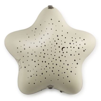 PABOBO - projektor med en melodi stjärna 3xAA beige