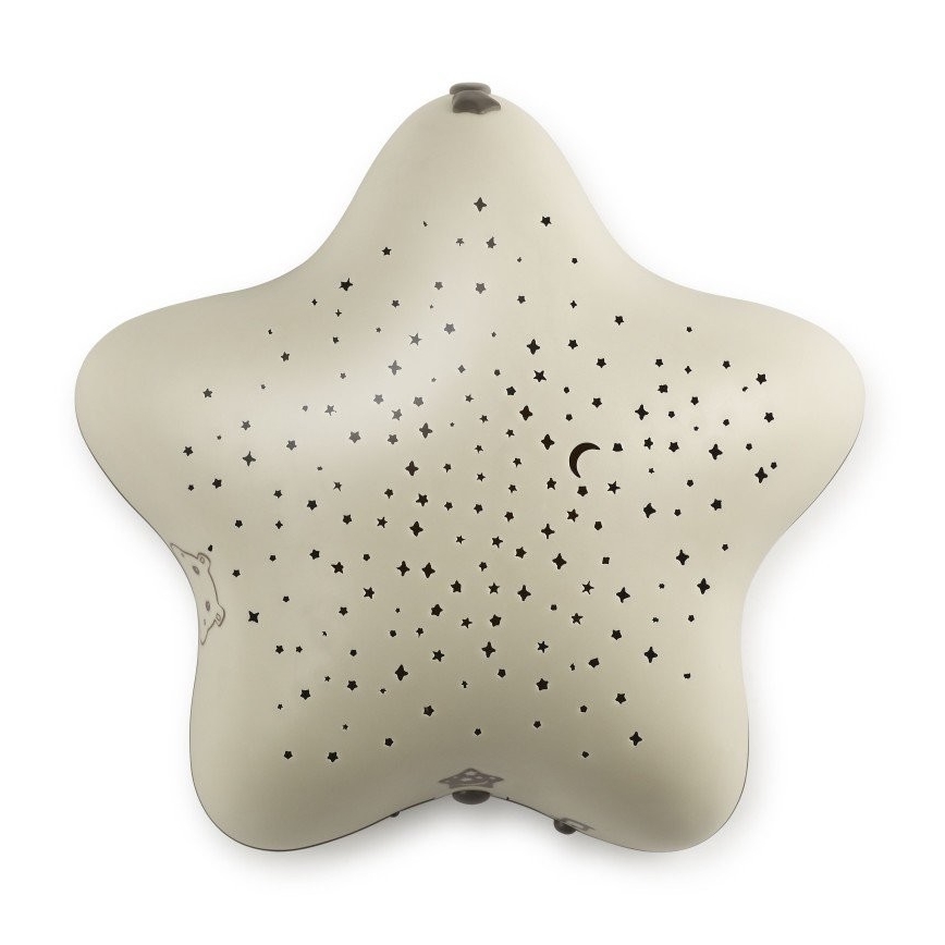 PABOBO - projektor med en melodi stjärna 3xAA beige