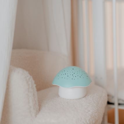 PABOBO - Projektor med sång STAR MUSHROOM 3xAA blå