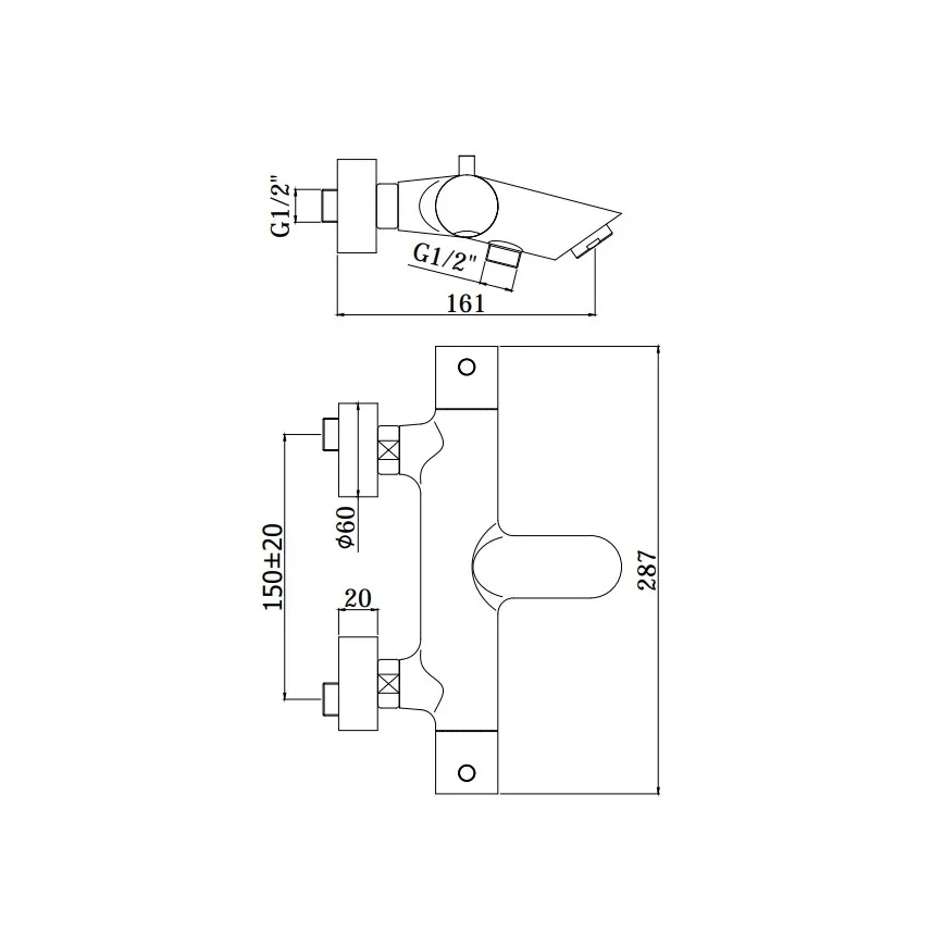 Paffoni - Badkarsset LIGHT i polerad krom