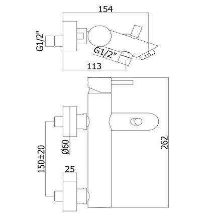 Paffoni - Badkarsset med blandare LIGHT i blank krom