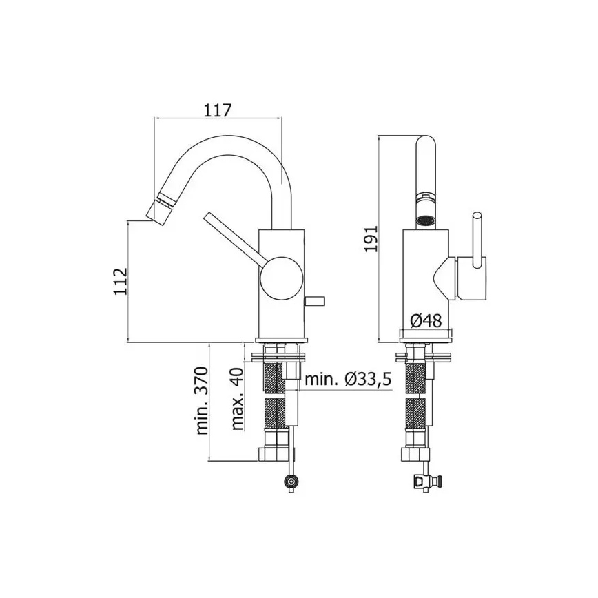 Paffoni - Bidetblandare LIGHT, svart
