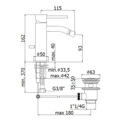 Paffoni - Bidettblandare + bottenventil LIGHT borstad guld