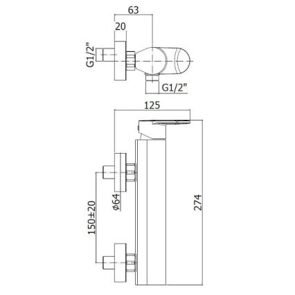 Paffoni - CANDY badkarsblandare, polerad krom