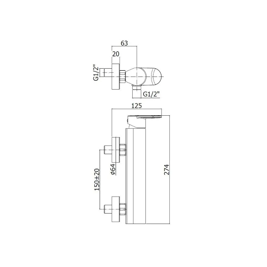 Paffoni - CANDY badkarsblandare, polerad krom
