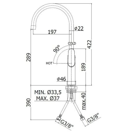 Paffoni - Diskbänksblandare CANDY blank krom