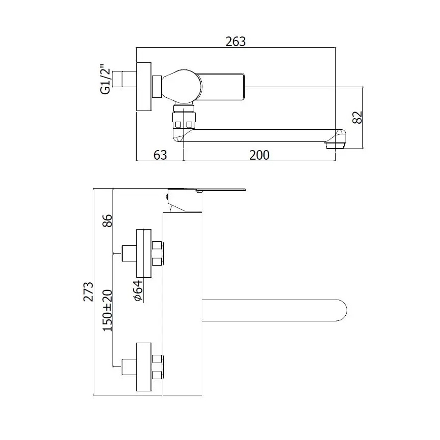 Paffoni - Diskbänksblandare TANGO i rostfritt stål