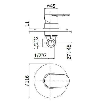 Paffoni - Duschblandare CANDY blank krom