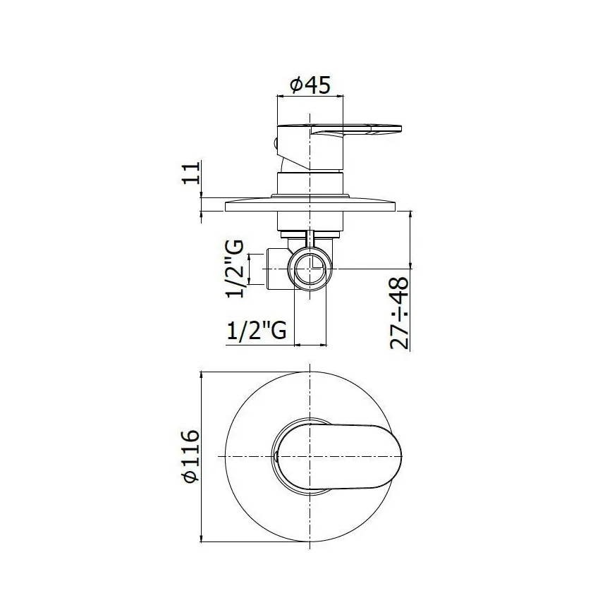 Paffoni - Duschblandare CANDY blank krom