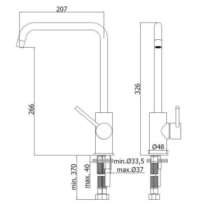 Paffoni - Köksblandare LIGHT 32,6 cm, polerad krom
