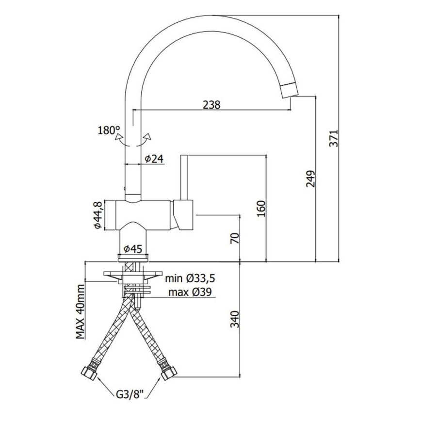 Paffoni - Köksblandare LIGHT borstad guld