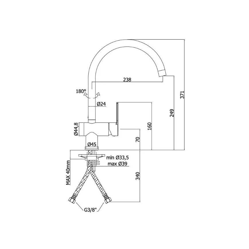 Paffoni - Köksblandare RINGO i blank krom