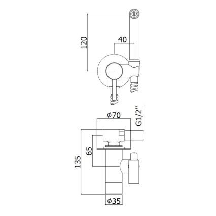 Paffoni - Väggmonterad sats med handhållen bidetdusch för infälld installation KIT blank krom