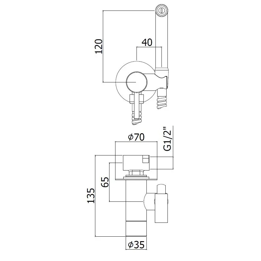 Paffoni - Väggset med handhållen bidetdusch för inbyggnadsmontage RINGO WEST brons