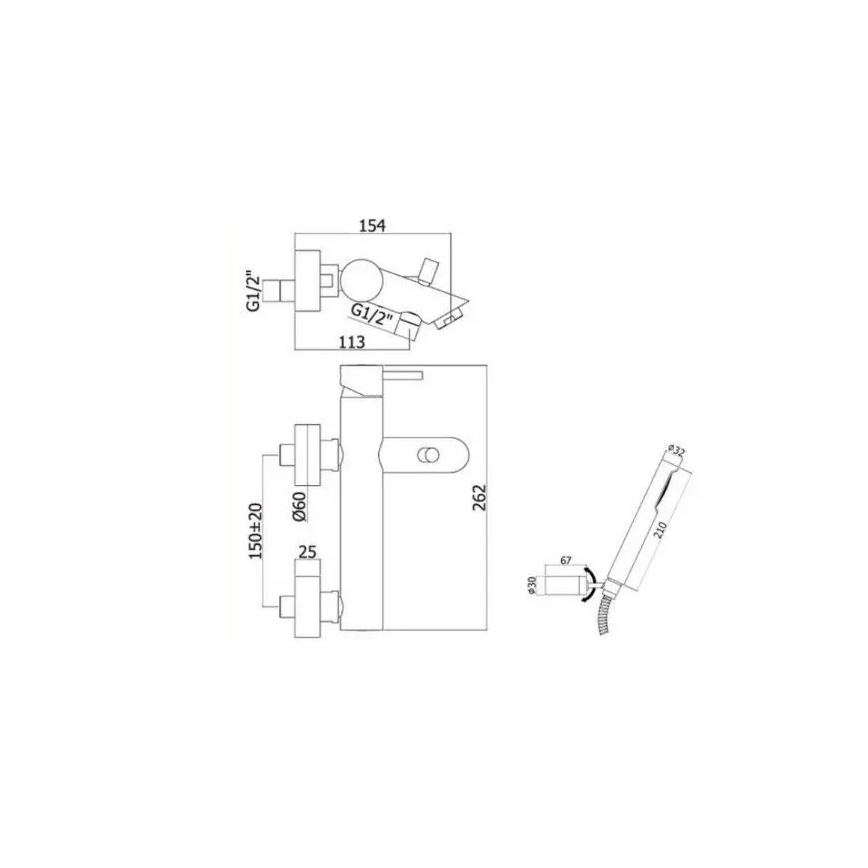 Paffoni - LIGHT badkarsset i polerad krom