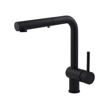 Paffoni - LIGHT köksblandare med utdragbar handdusch, 29,2 cm, svart