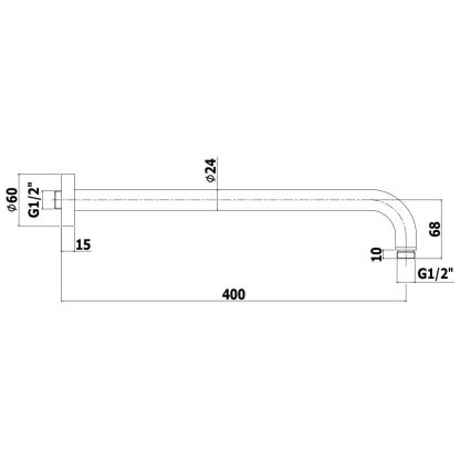 Paffoni - Rund duscharm 40 cm, svart