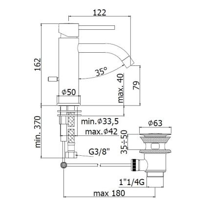 Paffoni - Tvättställsblandare + bottenventil LIGHT vit