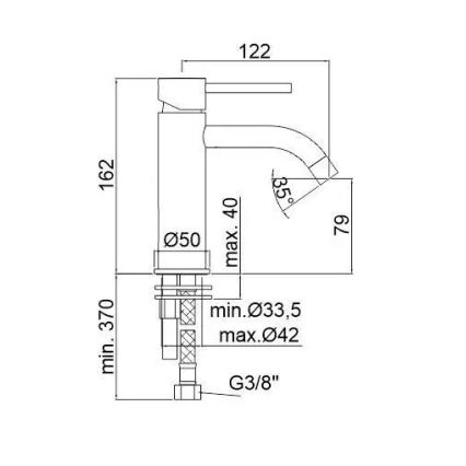 Paffoni - Tvättställsblandare LIGHT, borstad guldfinish
