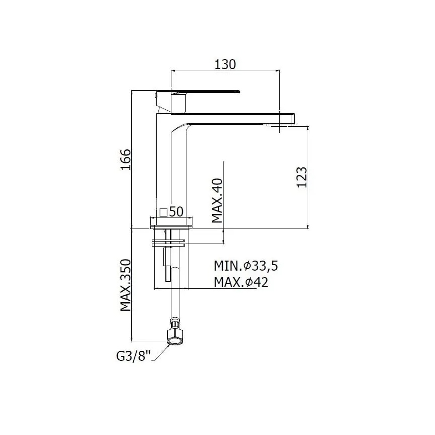 Paffoni - Tvättställsblandare TANGO i rostfritt stål