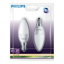 PAKET 2x LED ljus Philips E14/4W/230V - ljus