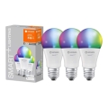 PAKET 3x Dimbar RGBW LED-lampa SMART+ E27/9,5W/230V 2700K-6500K - Ledvance