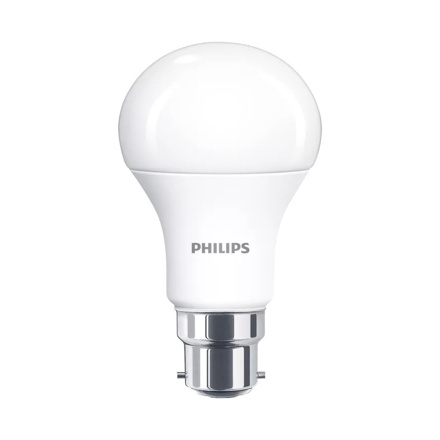 Paket med 6 Philips A60 LED-lampor, B22-sockel, 13 W, 230 V, 2700 K