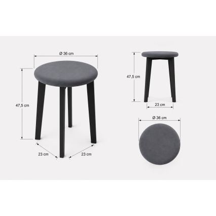 Pall KUBE Ø 36 cm svart/grå