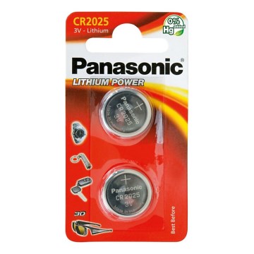 Panasonic - 2 st Lithium knappcellsbatterier CR2025 3V 165 mAh