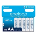 Panasonic - 8 delar Uppladdningsbart batteri AA Eneloop 2000 mAh