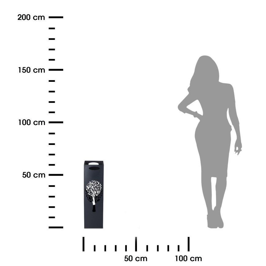 Paraplystativ i metall INDUSTRIAL 60x21 cm svart