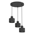 PARKLA pendellampa på kabel, 3 x E27 (max 15 W), 230 V, svart