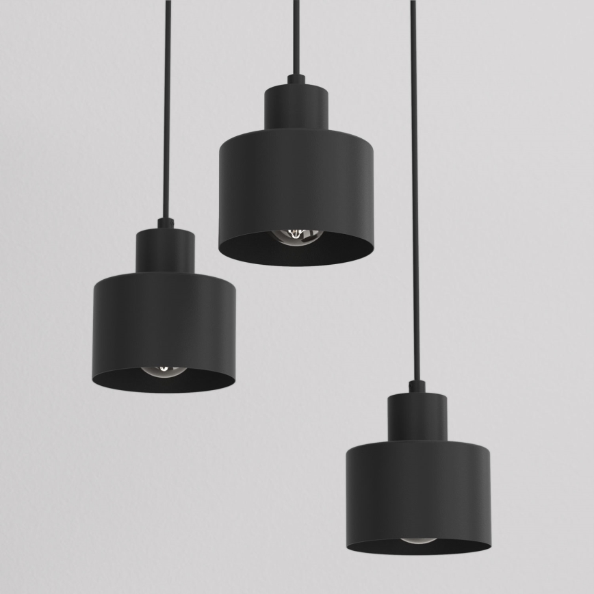 PARKLA pendellampa på kabel, 3 x E27 (max 15 W), 230 V, svart