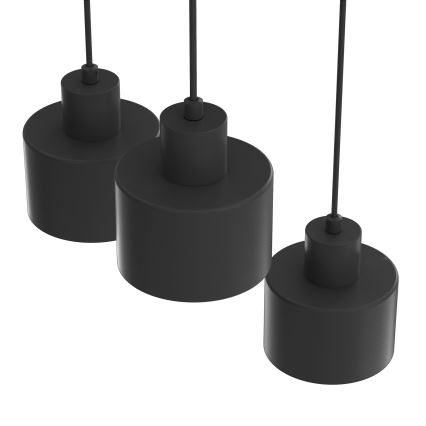 PARKLA pendellampa på kabel, 3 x E27 (max 15 W), 230 V, svart