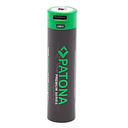 PATONA - Ackumulator 18650 Li-lon 3350mAh PREMIUM 3,7V med USB-C laddar