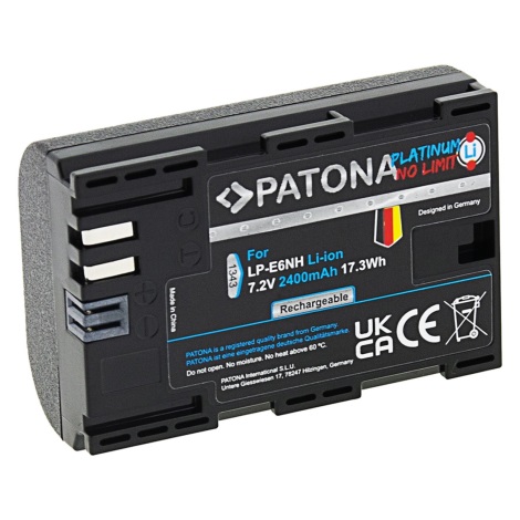 PATONA - Batteri Aku Canon LP-E6NH 2250mAh Li-Ion Platina EOS R5/R6