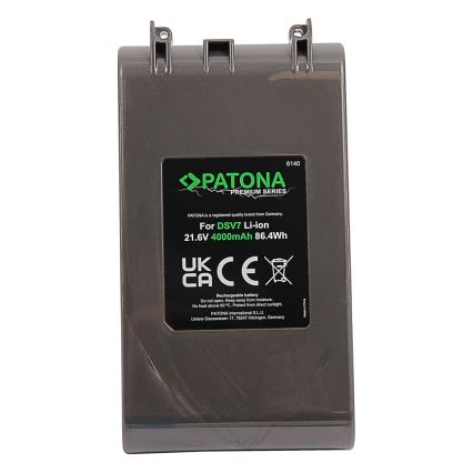 PATONA - Batteri Dyson V7 4000mAh Li-lon 21,6V PREMIUM