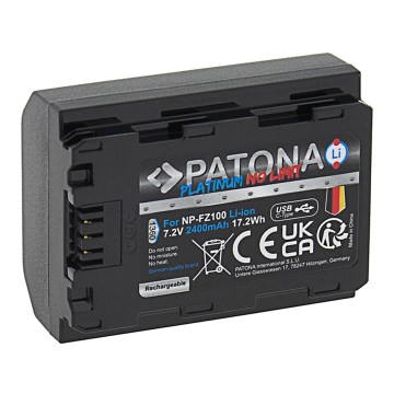 PATONA - Batteri Sony NP-FZ100 2400mAh Li-Ion Platinum USB-C