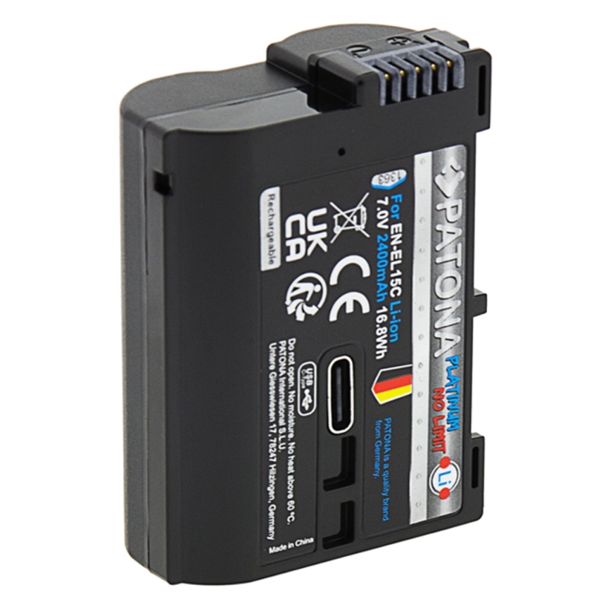 PATONA - Batteri till Nikon EN-EL15C 2600mAh Li-Ion Platinum USB-C