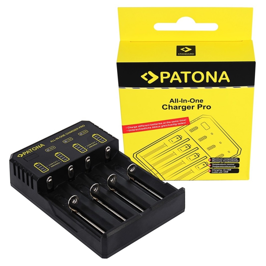 PATONA - Batteriladdare AA/AAA/18650/14500/CR123A