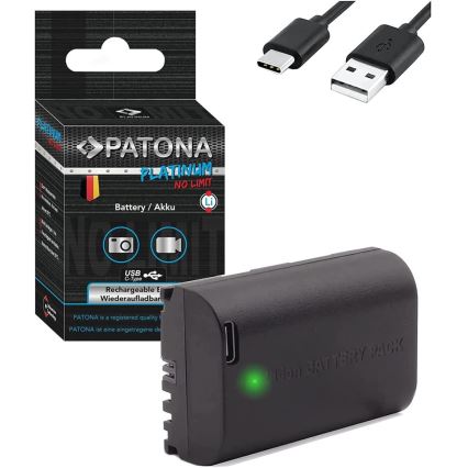 PATONA - Canon LP-E6NH 2600mAh Li-Ion Platinum USB-C-batteri